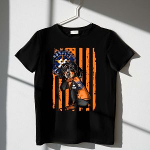 Houston Astros I Love Mom Dachshund T-Shirt For Dog Lovers