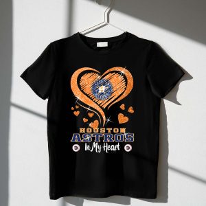 Houston Astros Sparkling Hearts T-Shirt - In My Heart Design