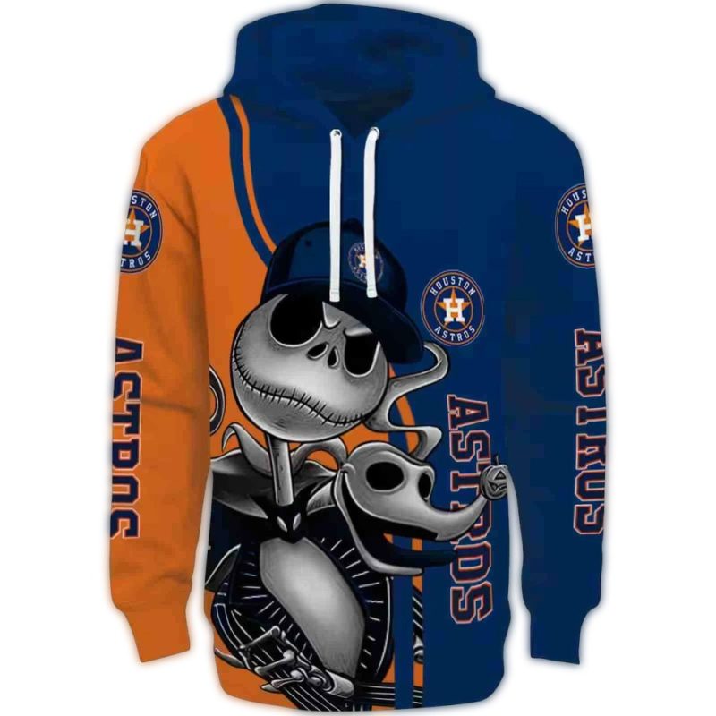Houston Astros Jack Skellington All over Print Hoodie 1
