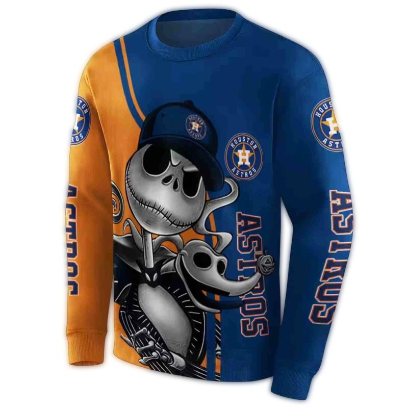 Houston Astros Jack Skellington All over Print Sweatshirt 1