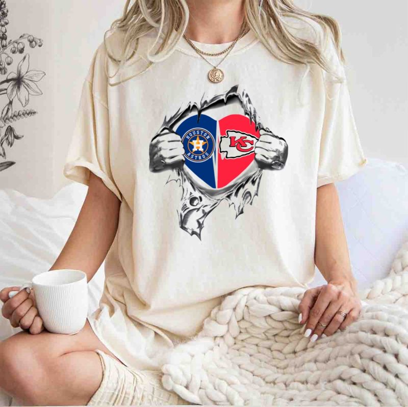 Houston Astros Kansas City Chiefs Heart Through Hands T Shirt t shirt 1 1