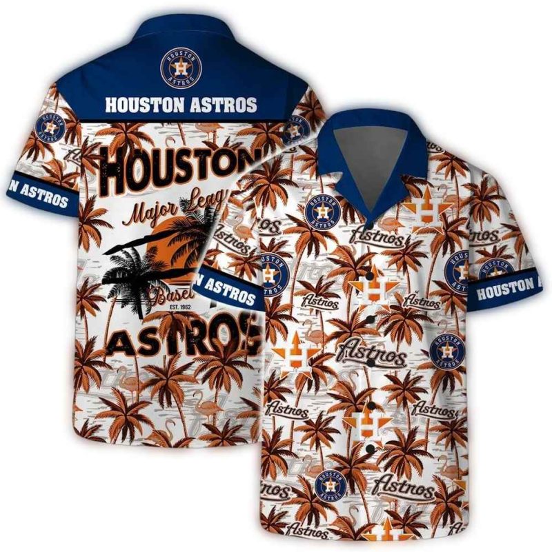 Houston Astros Major League Palm Hawaiian Shirt 1