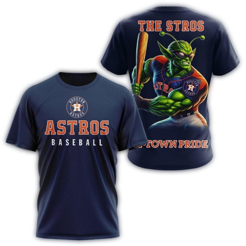 Houston Astros Mascot The Stros Baseball All over Print T Shirt 1