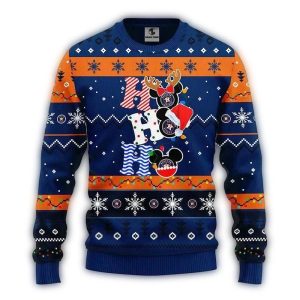 Houston Astros Christmas Ugly Sweater With Mickey Mouse Design