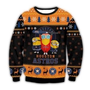 Houston Astros Minions Christmas Ugly Sweater - Festive Holiday Apparel