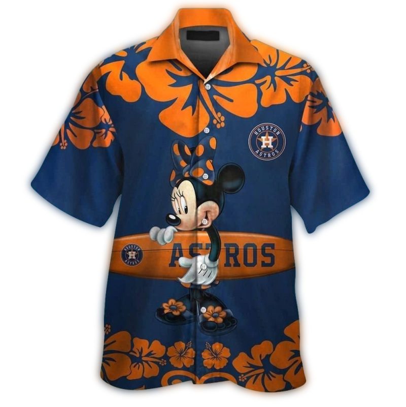Houston Astros Minnie Mouse Surf Floral Tropical Hawaiian Shirt 1