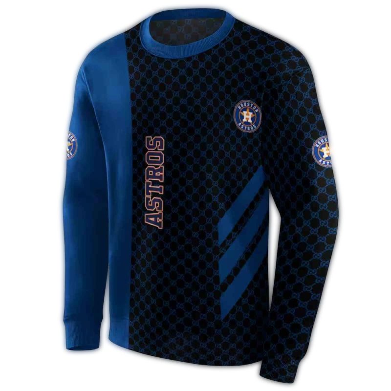 Houston Astros Monogram Pattern All over Print Sweatshirt 1