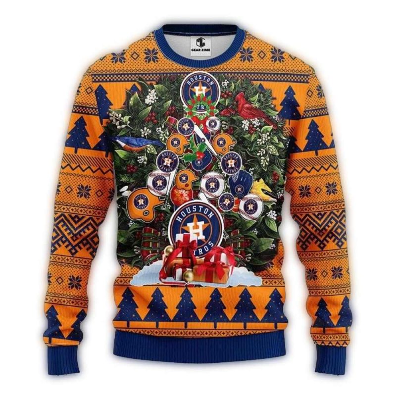 Houston Astros Ornament Tree Ugly Sweater 1
