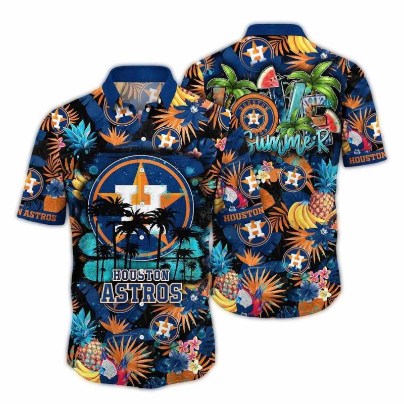 Houston Astros Pineapple Floral Coconut Beach Hawaiian Shirt 1