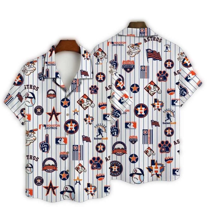 Houston Astros Pinstripe Icons Hawaiian Shirt 1