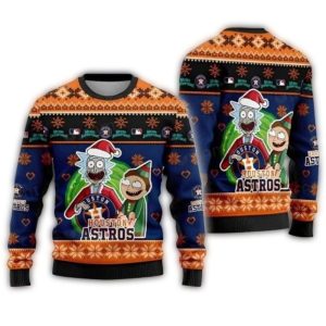 Houston Astros Rick And Morty Holiday Ugly Christmas Sweater