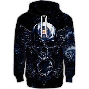 Houston Astros Skull Artwork All-Over Print Hoodie For Fans