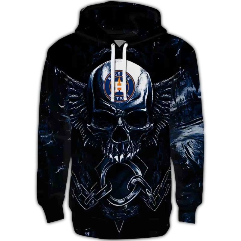 Houston Astros Skull Artwork All over Print Hoodie 1