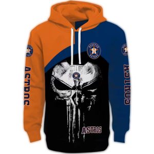 Houston Astros Skull Punisher All-Over Print Hoodie For Fans