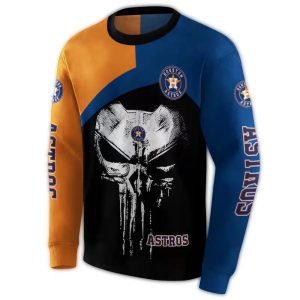 Houston Astros Skull Punisher All-Over Print Sweatshirt For Fans