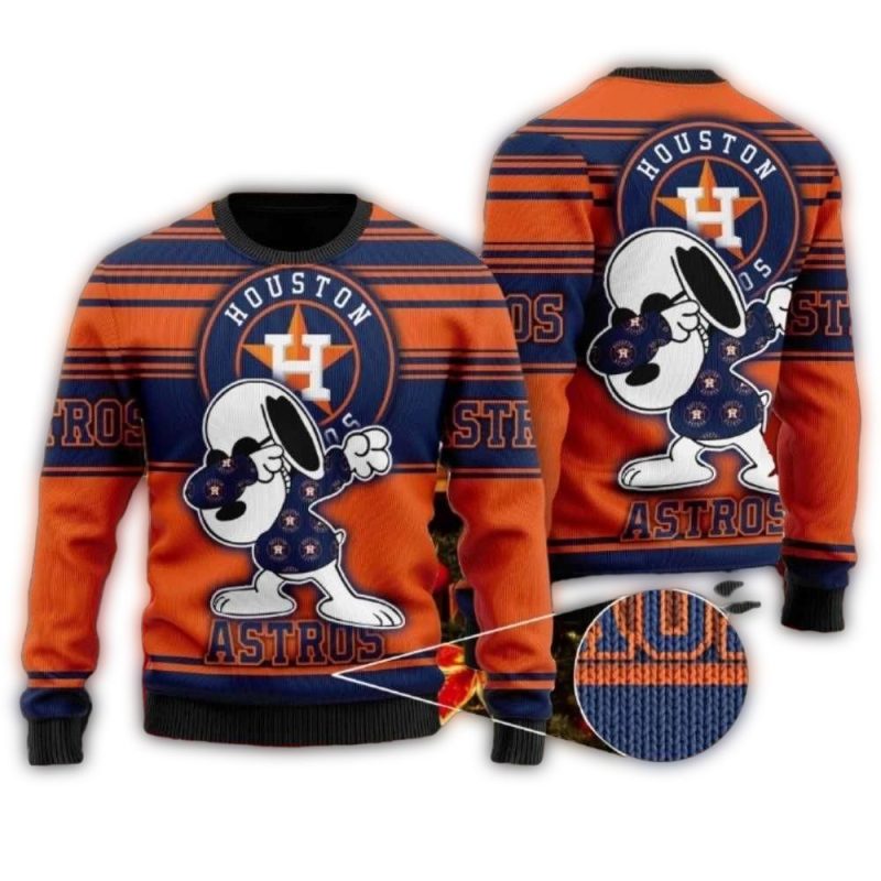 Houston Astros Snoopy Dabbing Festive Ugly Sweater 1