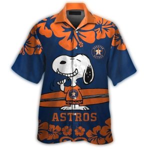 Houston Astros Snoopy Floral Print Hawaiian Shirt For Fans