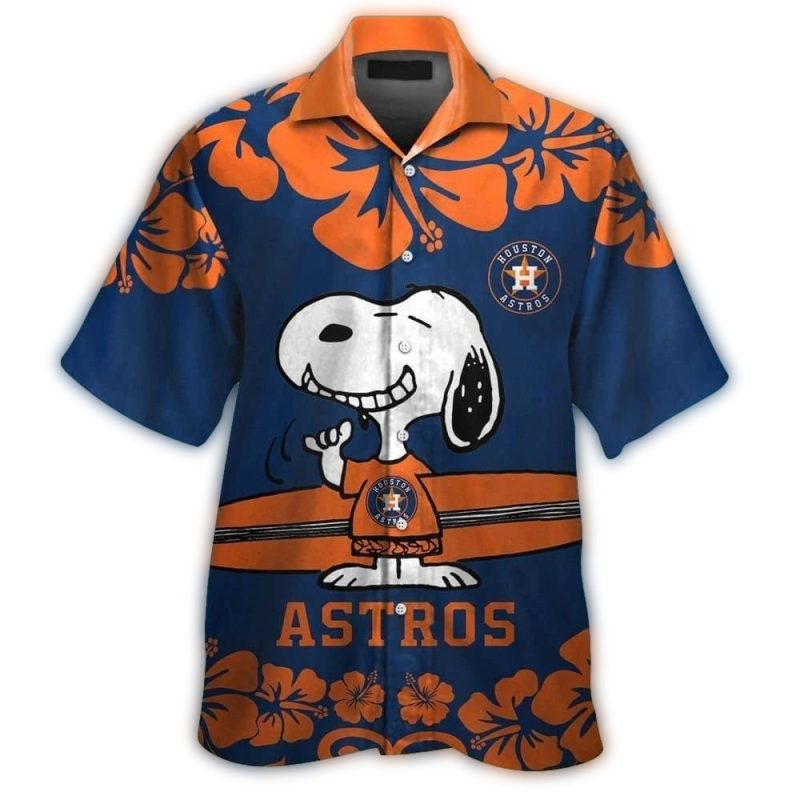 Houston Astros Snoopy Flower Floral Hawaiian Shirt 1