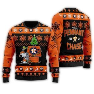 Houston Astros Snoopy Pennant Chase 2021 Ugly Christmas Sweater