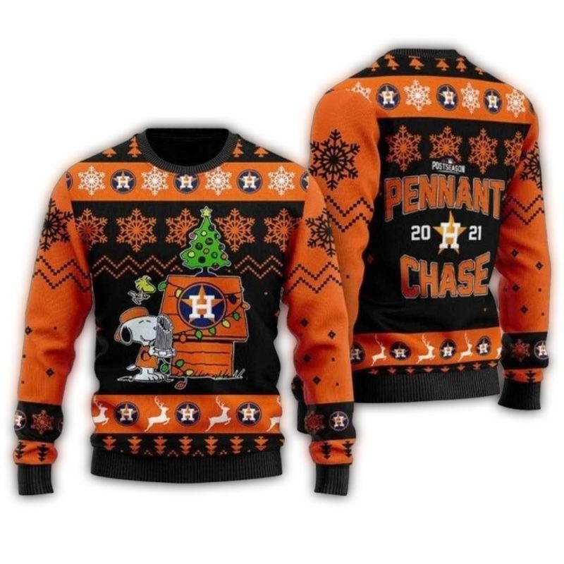 Houston Astros Snoopy Pennant Chase 2021 Ugly Sweater 1