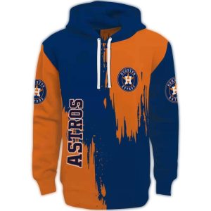 Houston Astros All-Over Print Hoodie With Splatter Effect Design