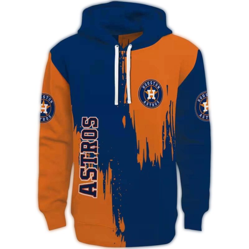 Houston Astros Splatter Effect All over Print Hoodie 1