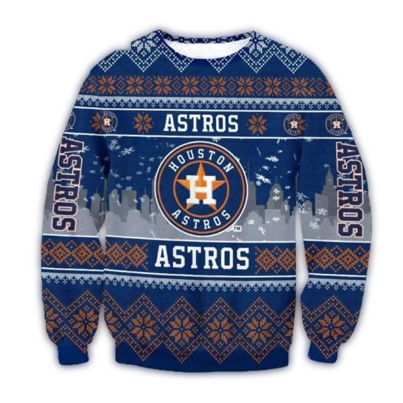 Houston Astros Star Wars Characters Festive Ugly Sweater 1
