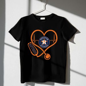 Houston Astros Stethoscope Heart T-Shirt For Fans And Medical Workers
