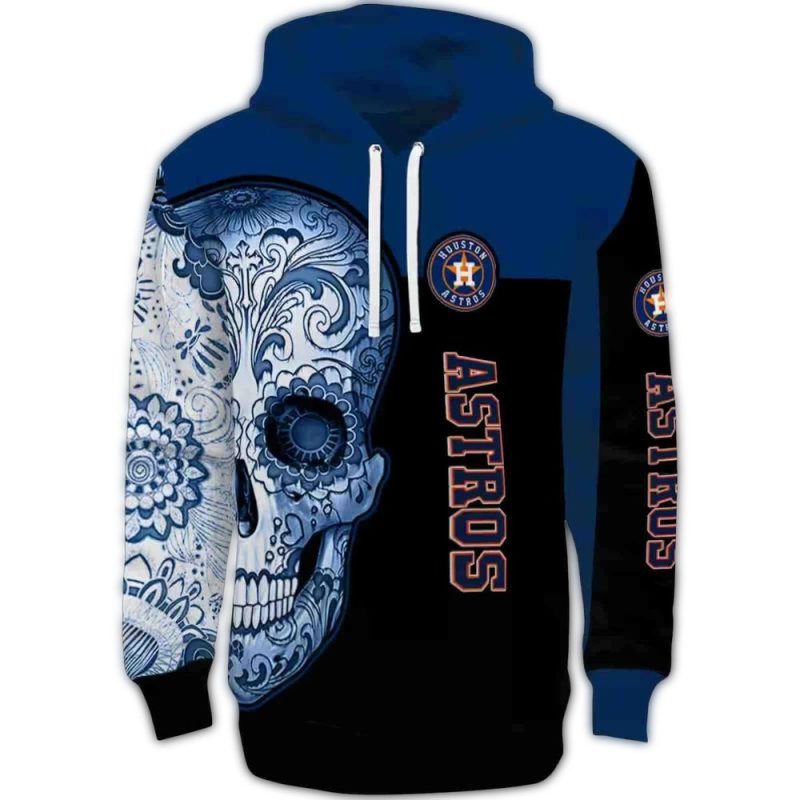 Houston Astros Sugar Skull All over Print Hoodie 1