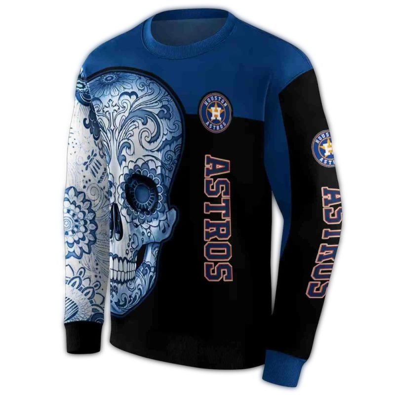 Houston Astros Sugar Skull All over Print Sweatshirt 1