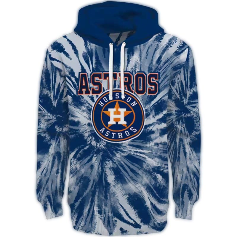 Houston Astros Tie Dye Pattern All over Print Hoodie 1