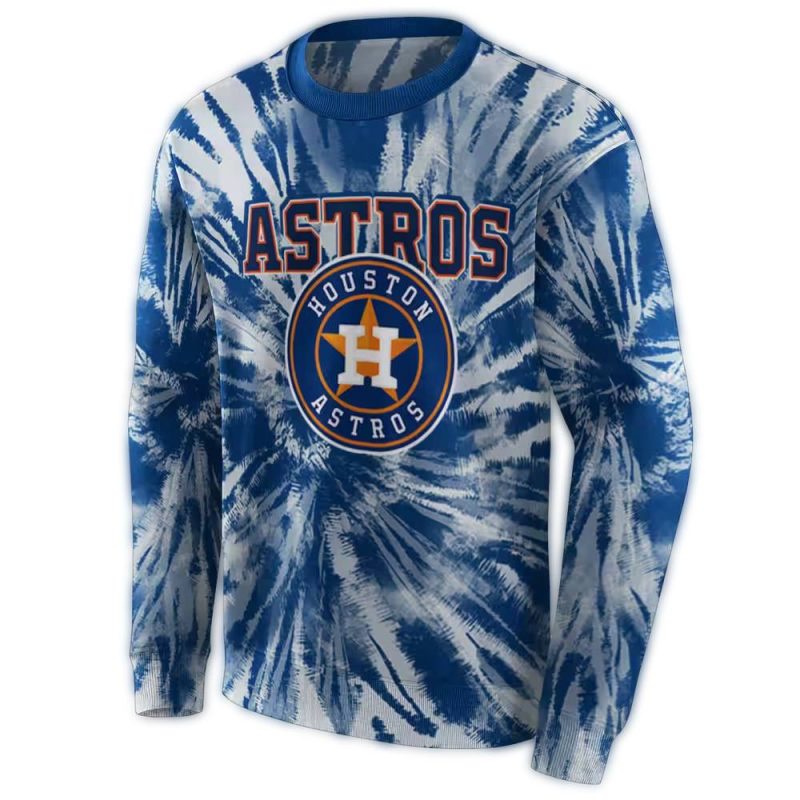Houston Astros Tie Dye Pattern All over Print Sweatshirt 1