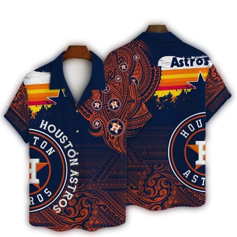Houston Astros Tribal Blaze Hawaiian Shirt 1