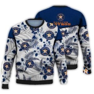 Houston Astros Tropical Leaf Pattern Sweatshirt - Stylish Fan Apparel