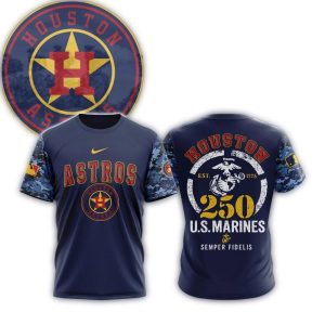 Houston Astros Usmc 250Th Birthday All-Over Print T-Shirt For Fans