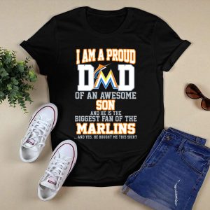 Proud Dad Of An Awesome Son Miami Marlins T-Shirt For Biggest Fans