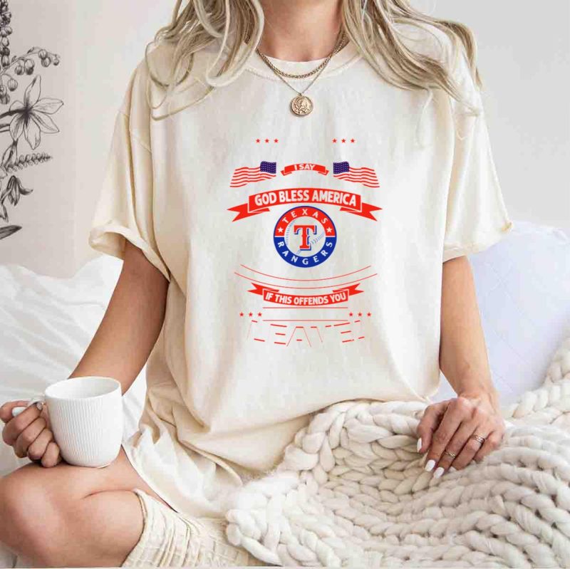 I Am A Rangers Fan Merry Christmas God Bless America Texas Rangers Leave T Shirt t shirt 1 1