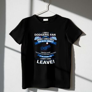Men'S Dodgers Fan Christmas T-Shirt - God Bless America Design