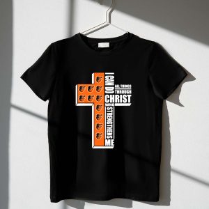 Baltimore Orioles Cross T-Shirt - I Can Do All Things Through Christ Design