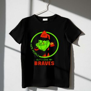 Grinch-Inspired Atlanta Braves Christmas T-Shirt: I Hate People, Love My Team