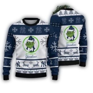 Grinch-Inspired Ugly Sweater: I Hate People, Love New York Yankees