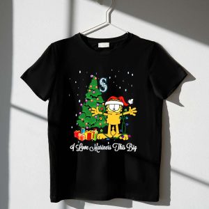 Garfield Seattle Mariners T-Shirt - I Love Mariners Christmas Design