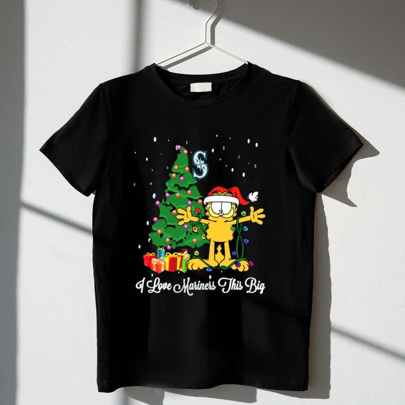 I Love Mariners This Big Christmas Tree Garfield Seattle Mariners T Shirt t shirt 1 1