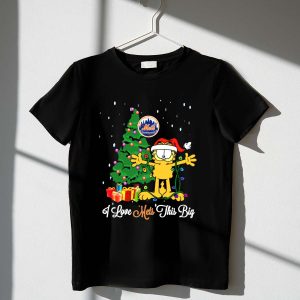 “I Love Mets Christmas Garfield T-Shirt - New York Mets Fan Apparel”