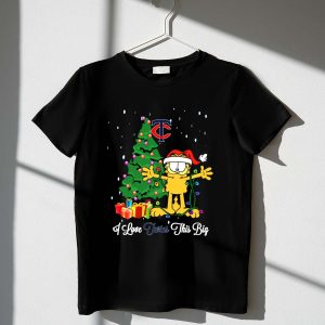 Christmas Garfield Minnesota Twins T-Shirt - I Love Twins This Big!