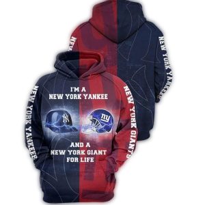 New York Yankees & Giants All-Over Print Hoodie For Fans