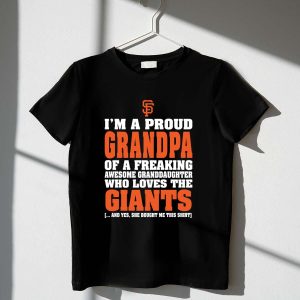 Proud Grandpa T-Shirt: Awesome Granddaughter Fan Of The Giants
