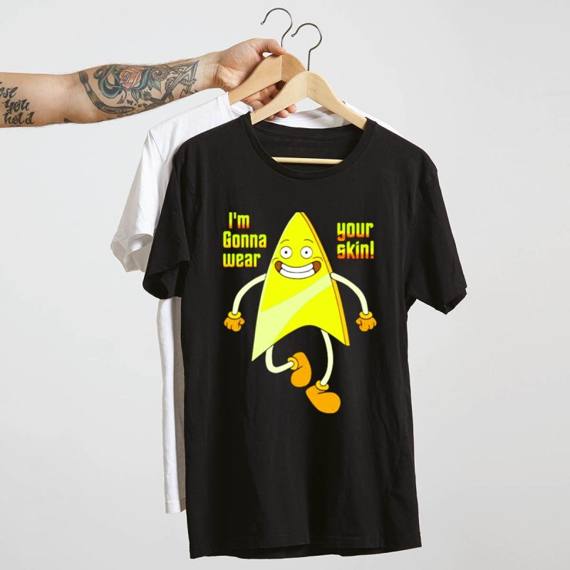Bravest Warriors Badgey T-Shirt – I'M Gonna Wear Your Skin Design - Image 4