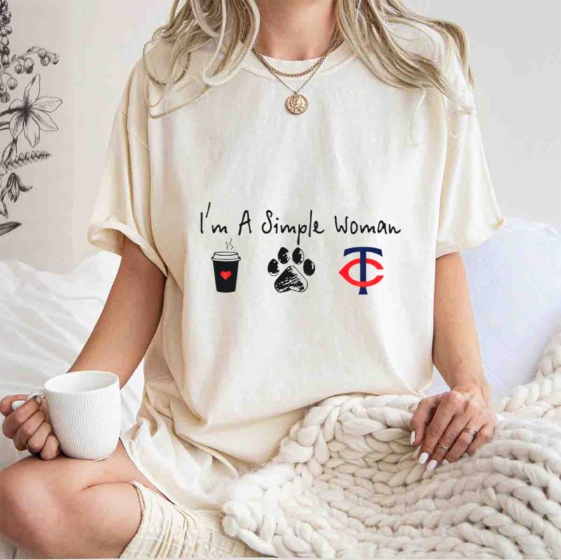 Im a Simple Woman Coffee Paw and Minnesota Twins T Shirt t shirt 1 1