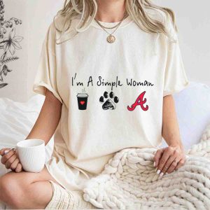 I’M A Simple Woman: Coffee, Paw Prints & Braves T-Shirt